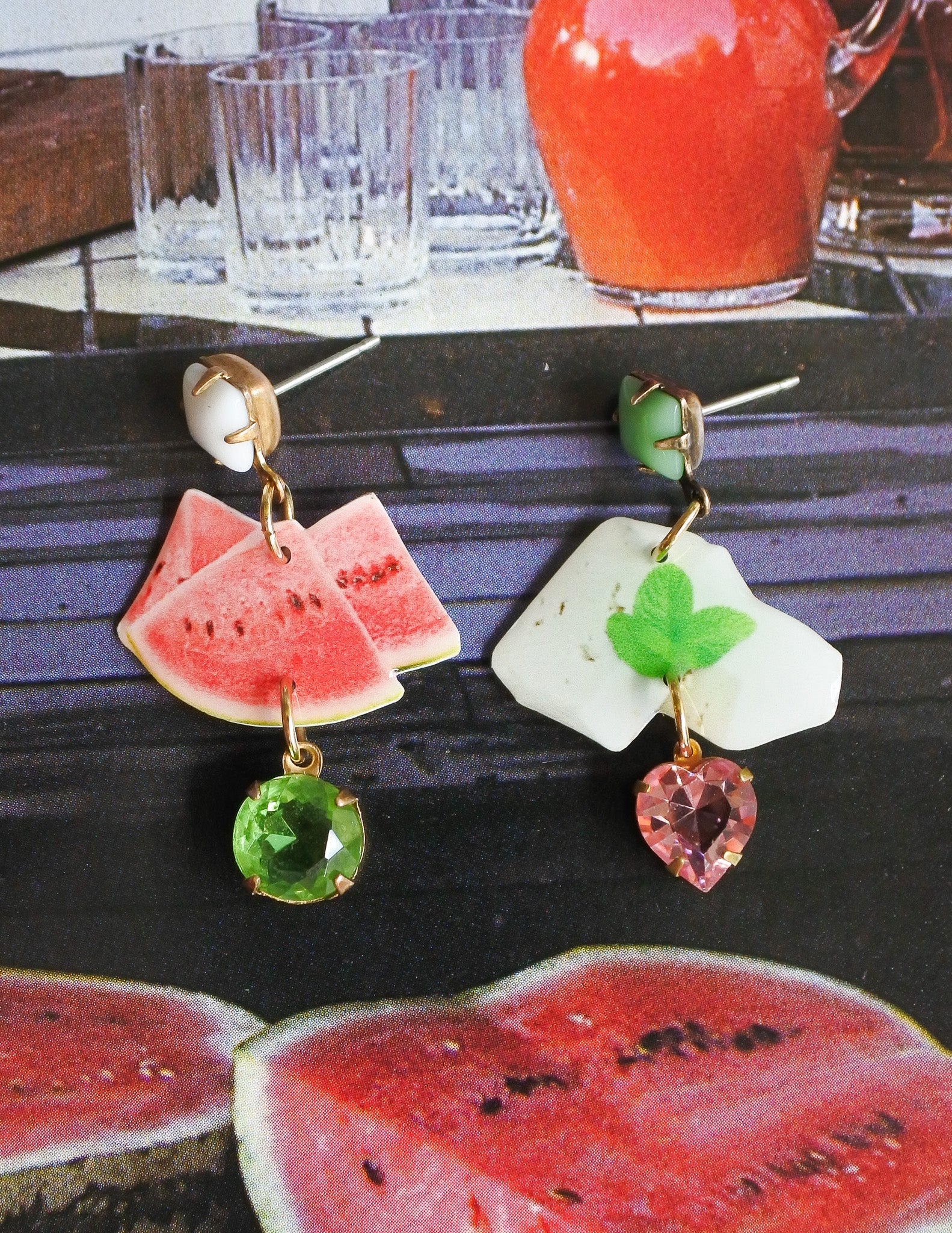 Watermelon & Feta Dangle Set