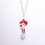 Little Red Silver Pendant Necklace